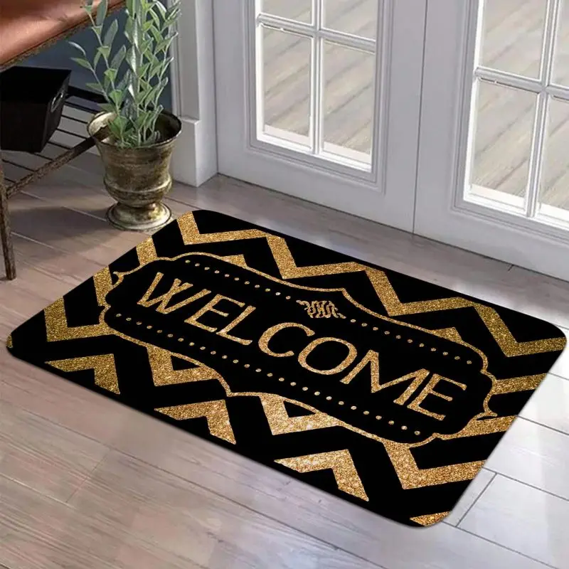 Fashionable Letter Print Mat Floor Decorative Carpet Non-slip Easy To Clean Area Rug  Living Room Home Office Washable Doormats