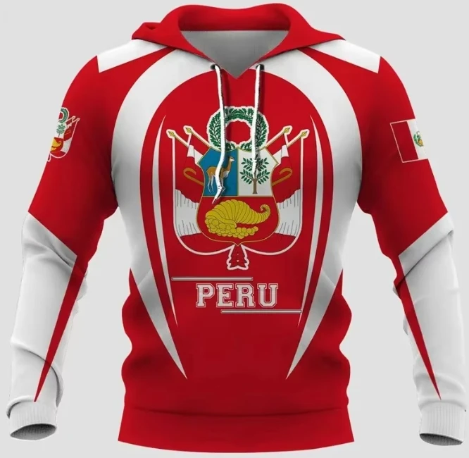 Peruvian Emblem 3D Printed Hoodie Men's Clothing Stylish Athletic Sweatshirts Casual Streetwear Long Sleeve Pullovers