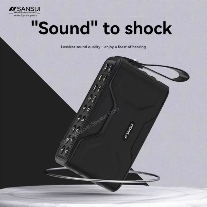 SANSUI F71 Bluetooth Speakers FM Radio HI-FI Subwoofer Supports Headphone Output USB Drive TF Card AUX Caixa De Som Bluetooth