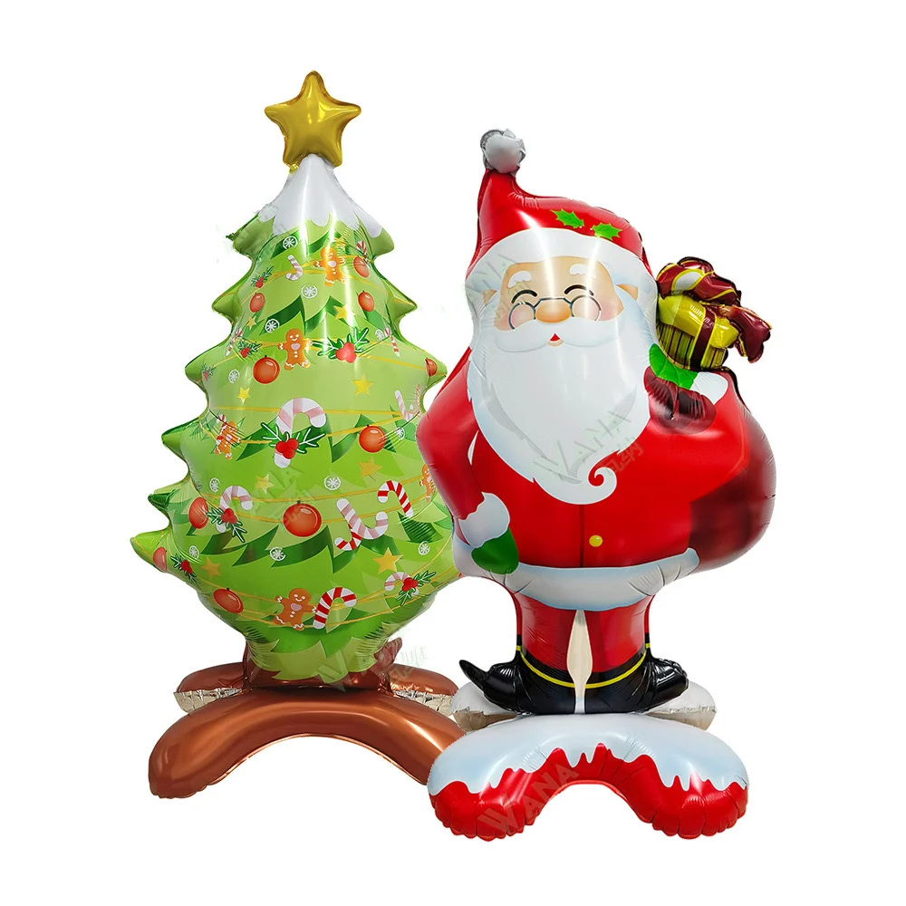 1pc New Extra Large Standing Santa Claus Foil Balloon Christmas Holiday Party Decoration New Year Birthday Supplies Easter Gift