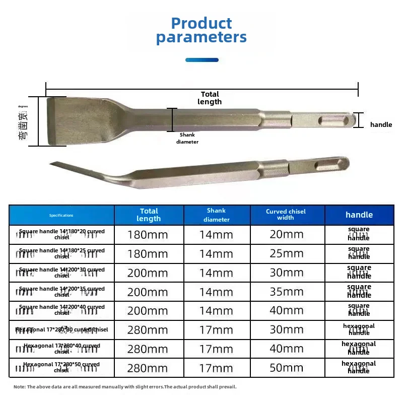 Flexible Head Electric Drill Bit Chisel Hammer Drill Head Impact Round Handle Square Handle Hexagonal Flat Nose Punch