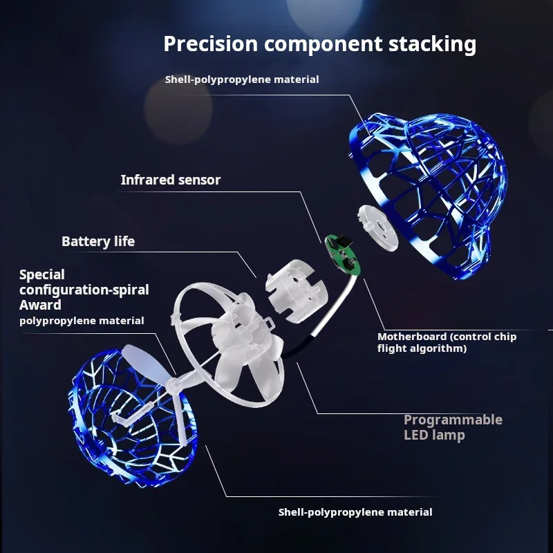 Upgraded Flyball UFO With LED Flying Spinner Fidget Toys Boomerang Flyorb Magic Flying Ball Drone Orb Fly Nova Kids Toy Gifts