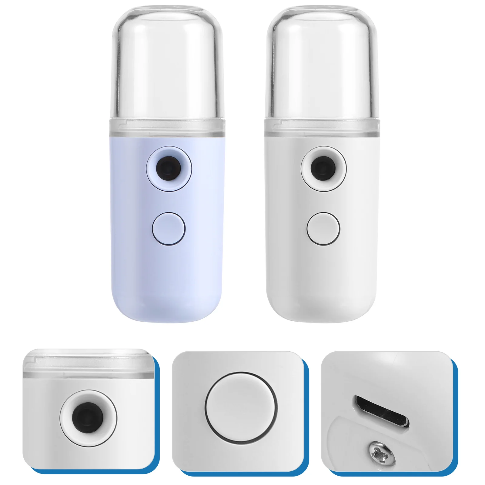 

2Pcs Facial Hydration Device Beauty Spray Bottle Humidifier Mini Skin Moisturizer Portable USB Charging Face Mist