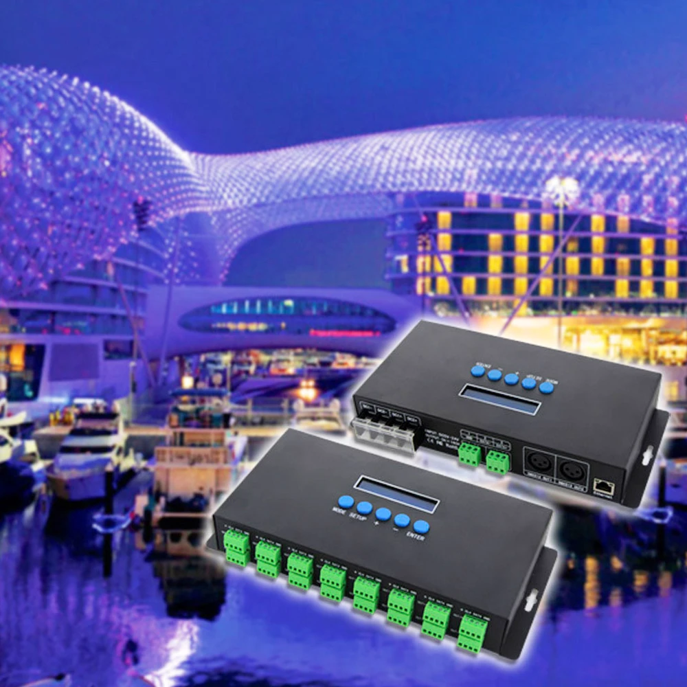 BC-204 BC-216 Artnet Eternet To SPI/DMX Pixel LED Controller DC5V-24V Output 4 Channels 16 Channels For 2811 2812 2801 Strip