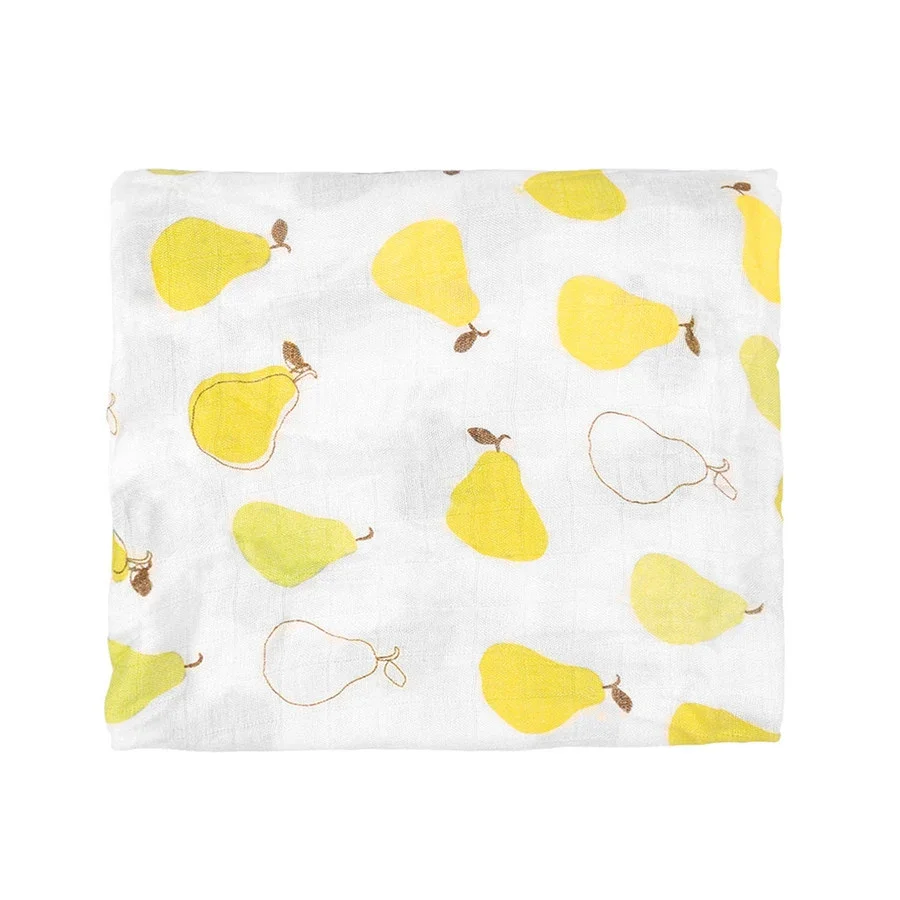 100% бамбуковое детское Пеленальное Одеяло, мягкое бамбуковое одеяло для детской коляски, милое детское одеяло с фруктами