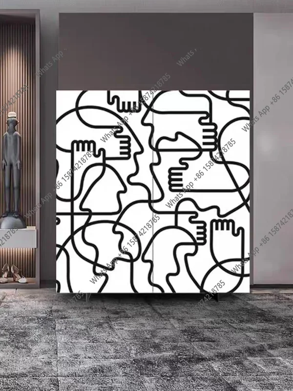 LU light luxury  shoe cabinet entrance cabinet integrated living room dining side cabinet Italian storage designer decorative