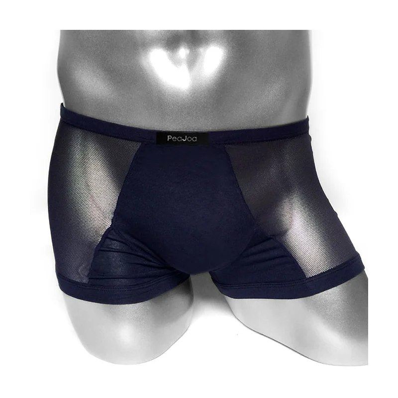 Softy Men Boxers Underwear See through Mesh Mens Boxers Underpants Sexy High Quality Brand Boxer Shorts Cotton Panties