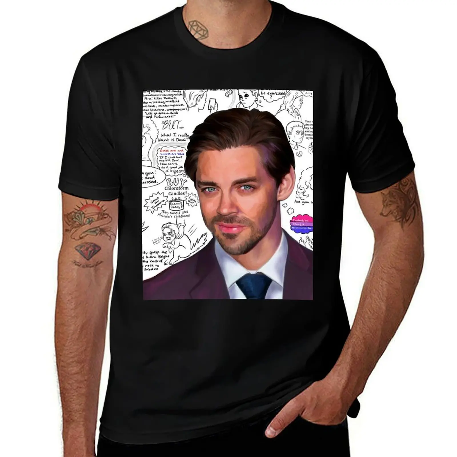 

Malcolm and Cartoons T-Shirt man t shirt graphic man t shirts for men