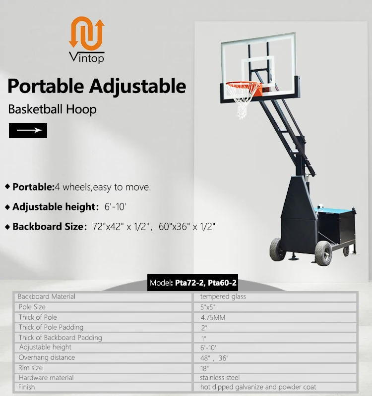 Stand Goar Dapat Disesuaikan Portable Basketball Hoop Stand 10 Kaki Hoop Sistem Gawang untuk Anak-anak Dewasa Indoor Outdoor