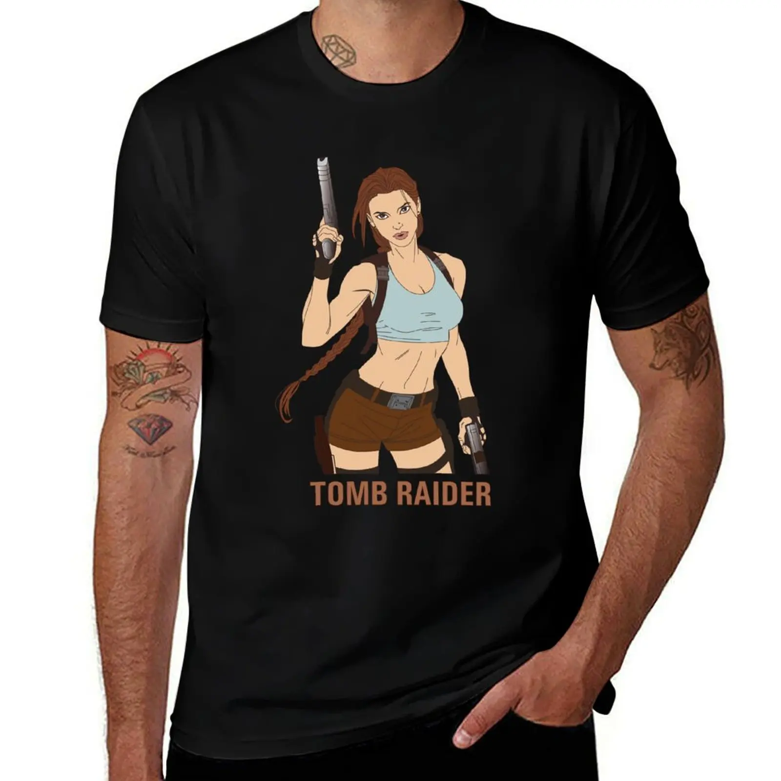

Lara croft T-Shirt plus size clothes cheap stuff korean fashion Short sleeve tee mens t shirts casual stylish