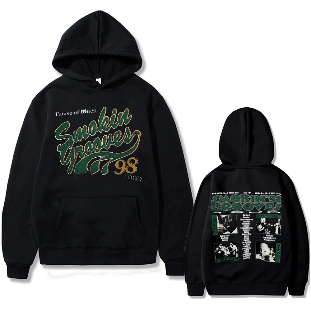 

House of Blues Smokin Grooves Tour Rap Concert Hoodie The Fugees Lauryn Hill Hoodies Men Women Hip Hop Retro Oversize Sweatshirt