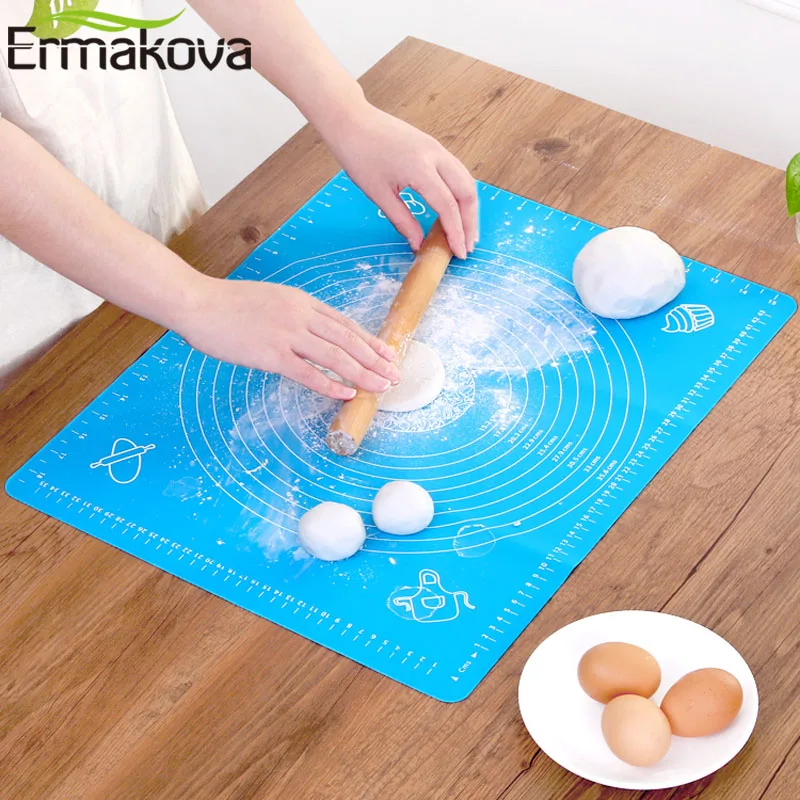 ERMAKOVA Non-Stick Silicone Baking Mat Dough Rolling Mat Heat Resistant Pad Pastry Board Silicone Pastry Mat with Measurement