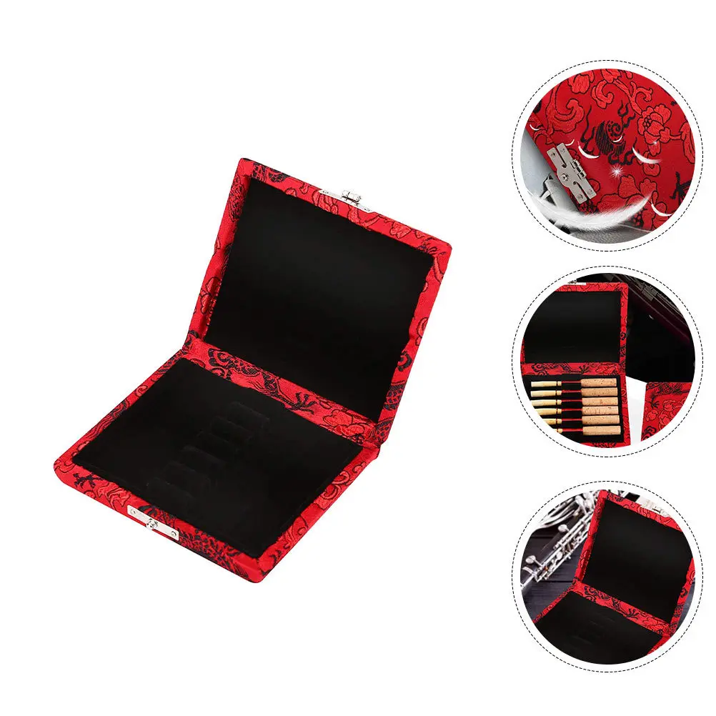 

1Pcs Oboe Reed Container Red Durable Holder Secure Protection Ventilation Easy Carry Reed Storage Box