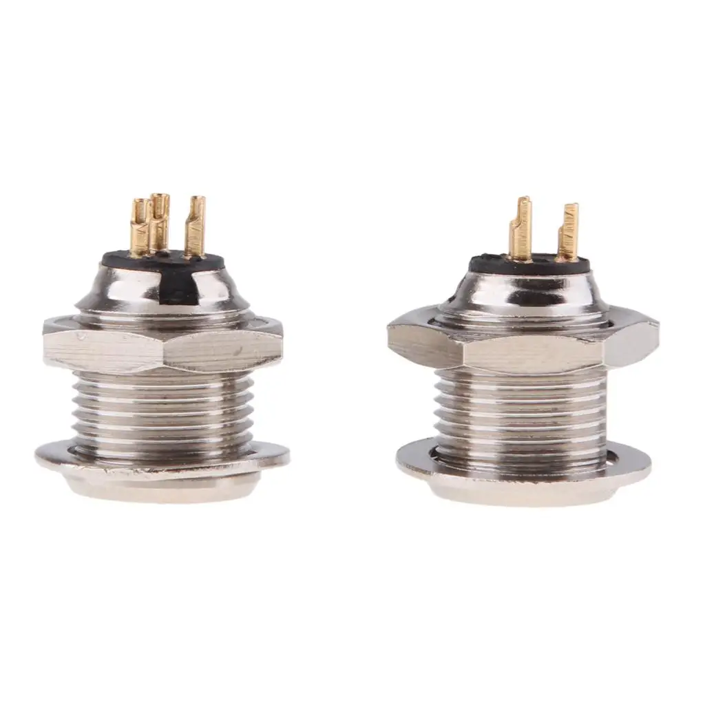 Prettyia 2x 3Pin Mini XLR Connector Plug Male Audio Microphone Connector