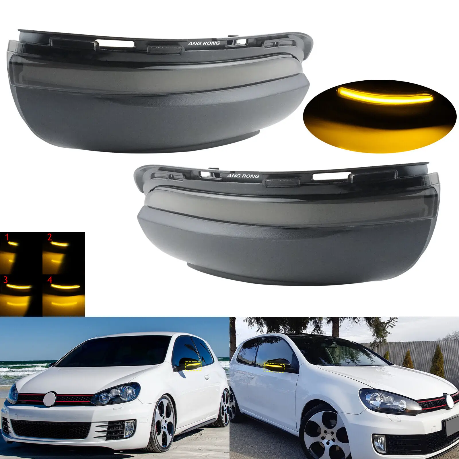 L + R Dynamiczny kierunkowskaz LED w lusterku skrzydłowym do VW Golf 6 MK6 09-13