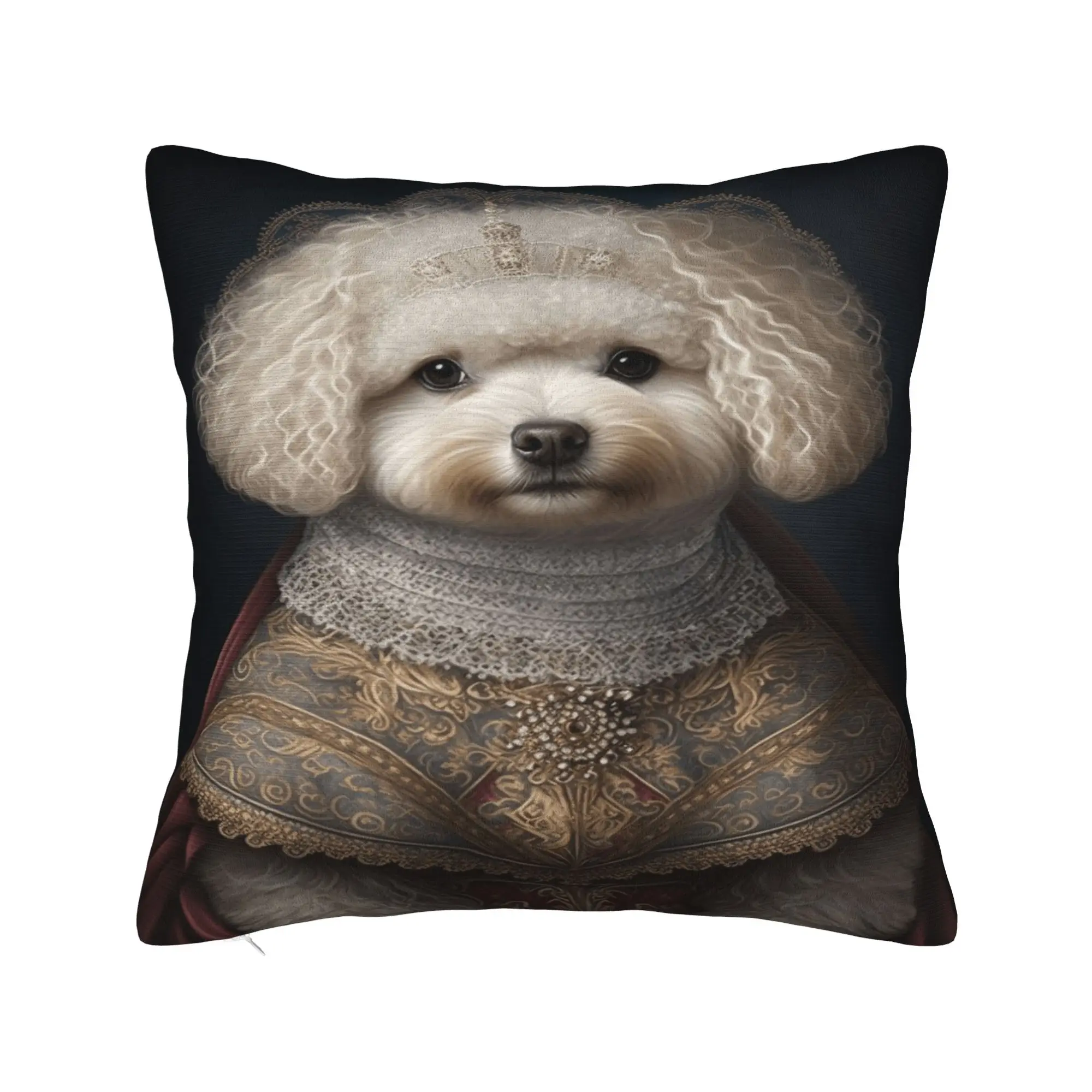 Cute Bichon Frise Pillow Cover  Comfy Cushion Cover Morden Pillow Case For Sofa Couch Bed Living Room
