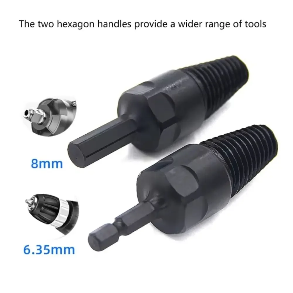 Hexagonal Handle Broken Screw Remover 1/4 Inch and 1/2 Inch Hex Shank Electric Drill Extractor High Carbon Steel Integrated