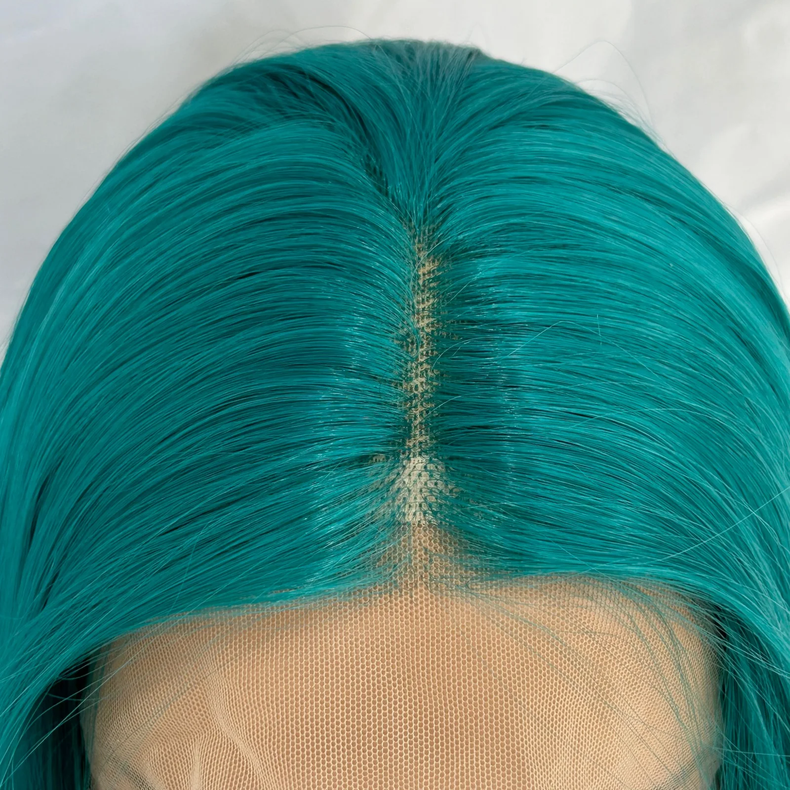 شعر مستعار طويل أخضر مموج بدانتيل أمامي للنساء الجزء الأوسط أزرق مجعد مموج اصطناعي 13X4 بدون صمغ قبل قطعها تأثيري استخدام الحفلات