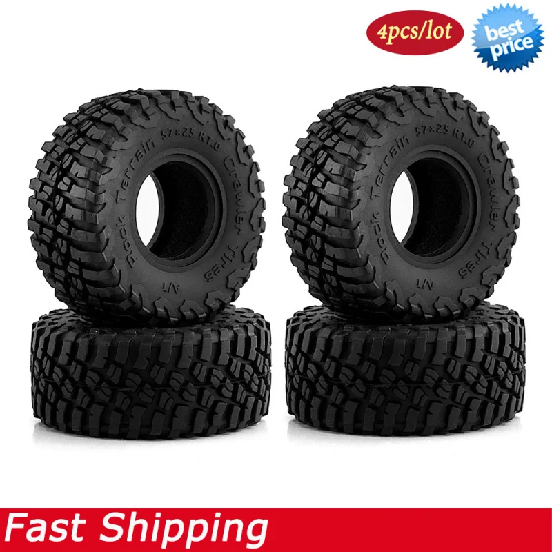 

4pcs/lot 1.0 inch RC Crawler Rubber Rock Wheel Tires for 1/18 Traxxas TRX4 FMS Ascent-18 1/24 Axial SCX24 AX24 Upgrade Parts
