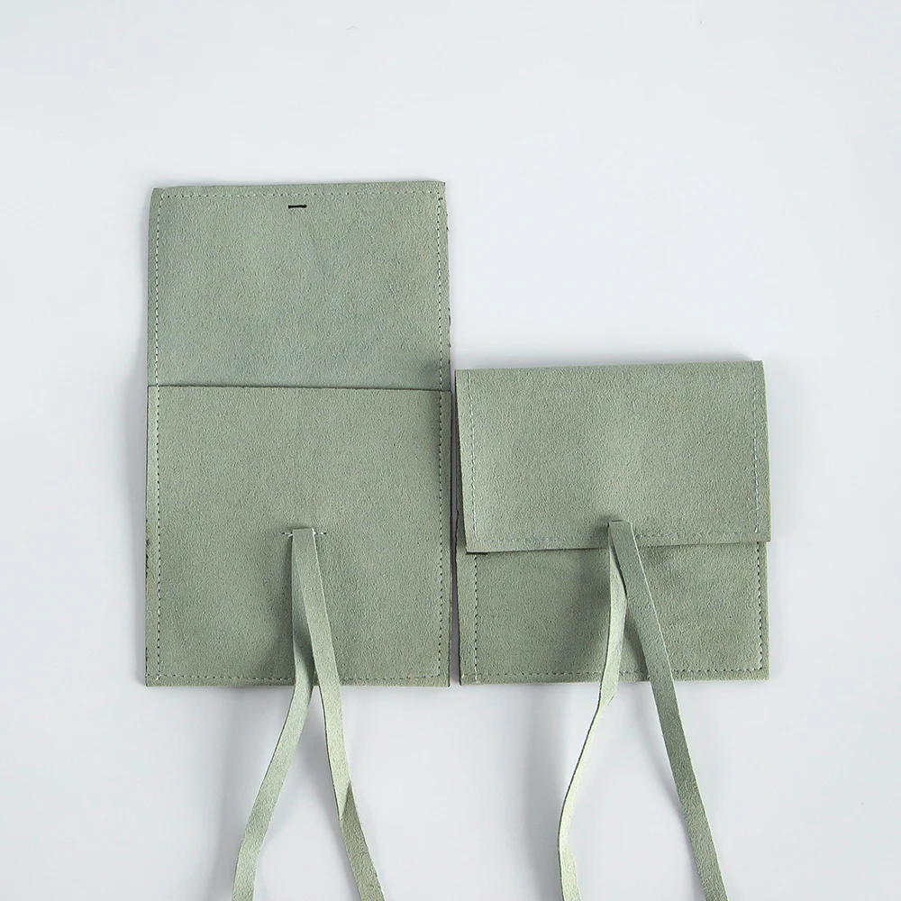 10Pcs Elegant Drawstring Microfiber Envelope Jewelry Storage Pouches