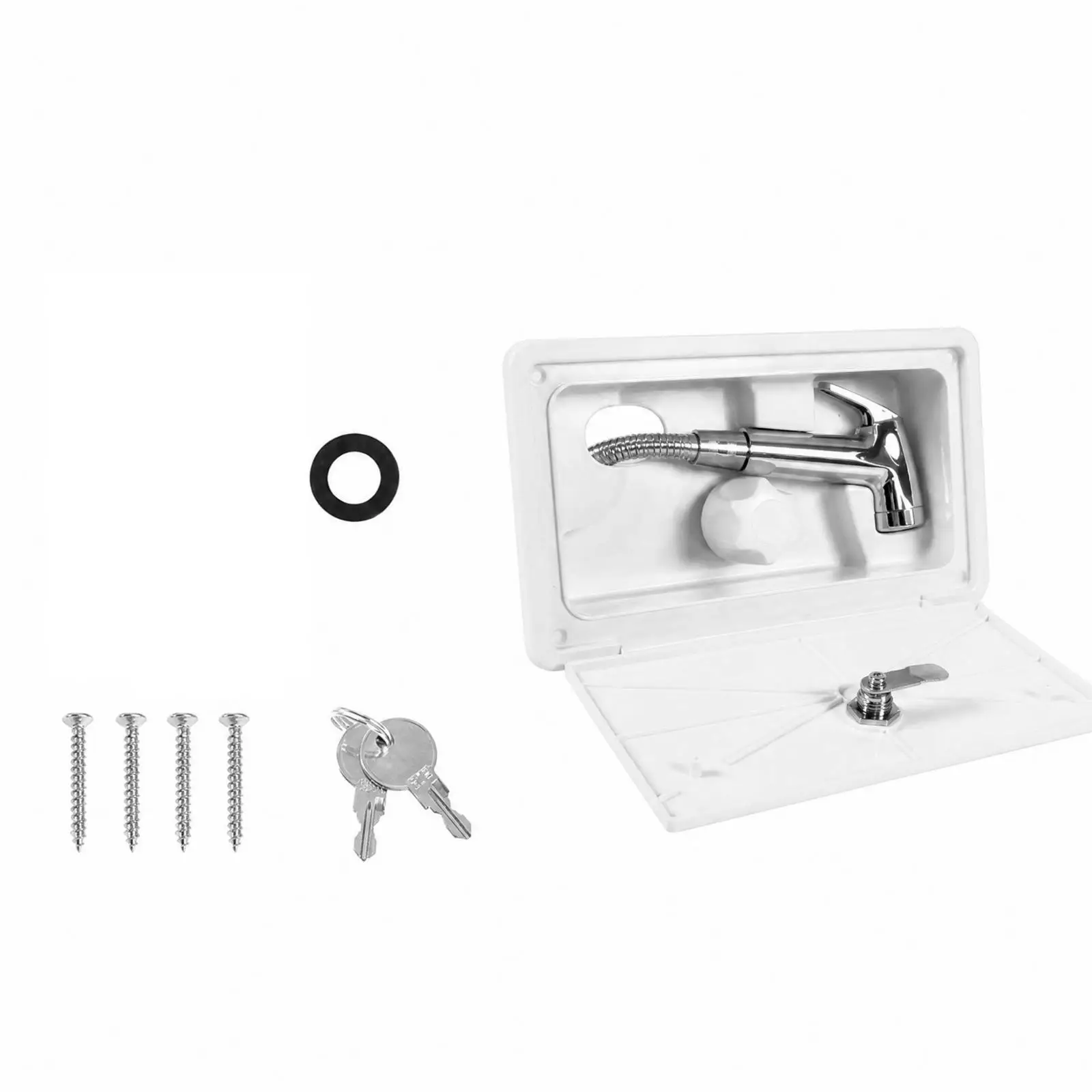 12V Camper Shower Portable Outdoor Shower Enclosure for Motorhome Beach Camping Car Wash Station with Spray Hose