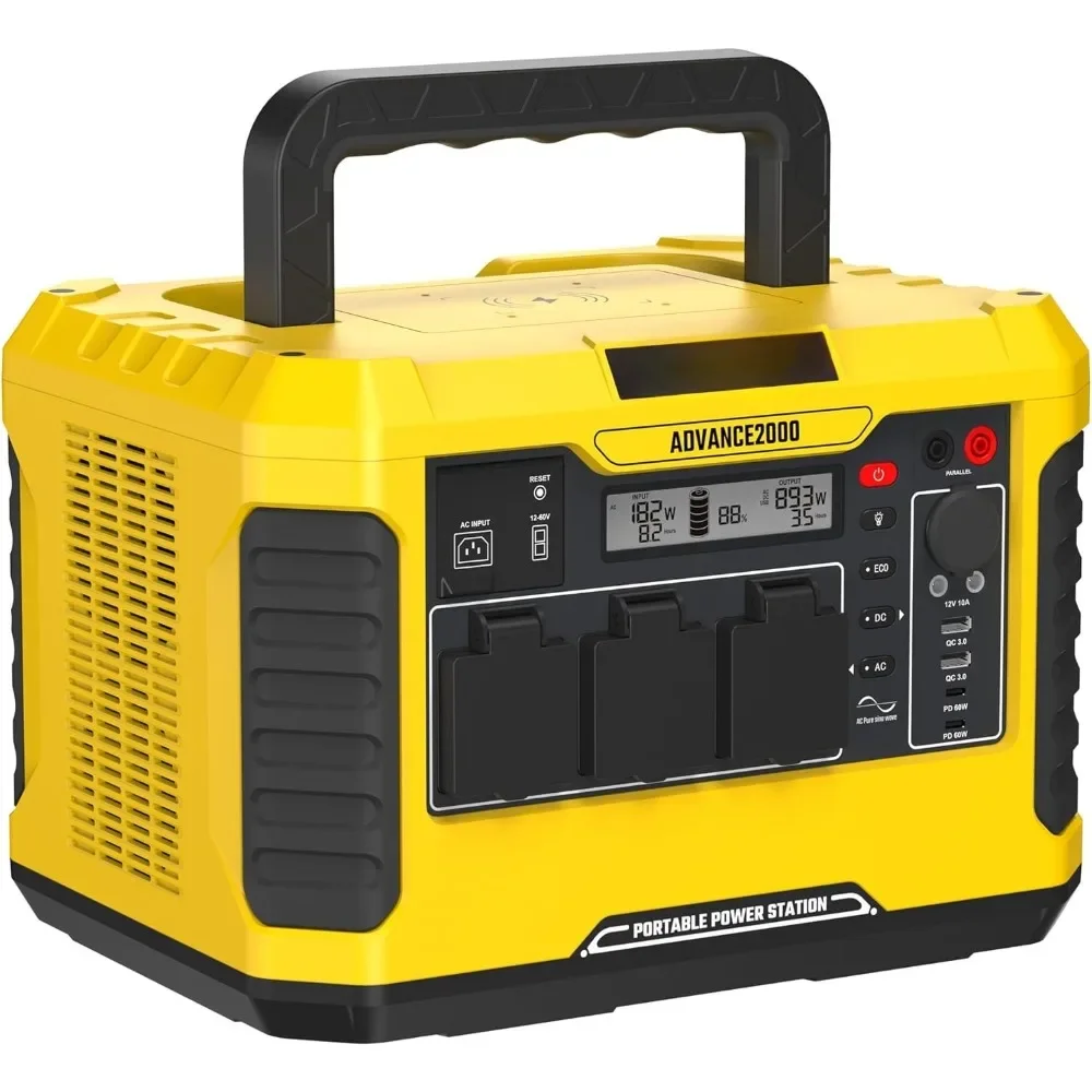 

A2000 Portable Power Station 2000W-1799Wh Solar Generator LiFePO4 Battery Backup with AC Outlets(4000W Peak)