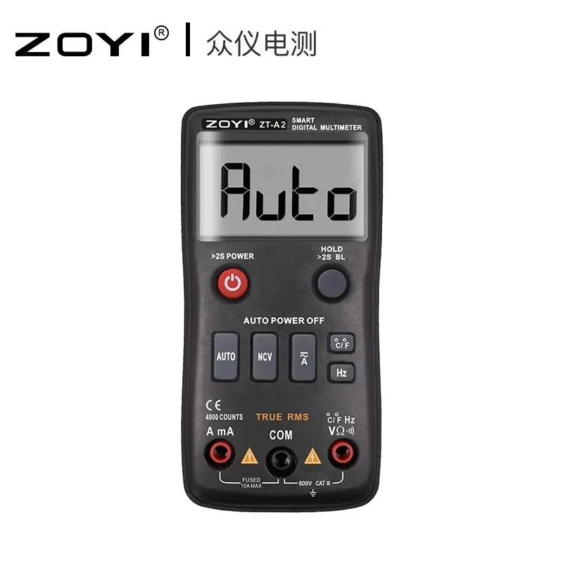 

ZOYI ZT-A2 Mini Digital Multimeter Ammeter Voltmeter Frequency backlight Residential Meter Diode AC/DC Voltage NCV Tester 4000C