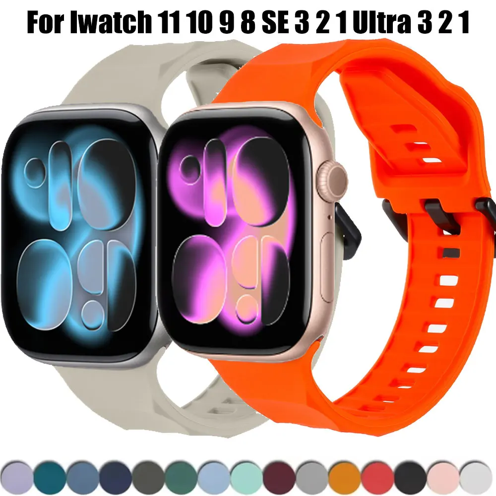 الفرقة ل أبل ساعة الترا 49 مللي متر 46 مللي متر 40 مللي متر كوريا الرياضة سيليكون حزام ل Iwatch 10 11 SE3 42 مللي متر 45 44 مللي متر 38 مللي متر سوار الساعة الذكية