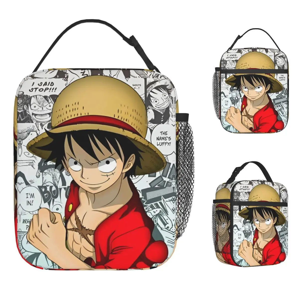 

Monkey D. Luffy Изолированные сумки для обеда Сумка-холодильник Контейнер для обеда Герметичная сумка-тоут Ланч-бокс Сумки для хранения еды Работа на открытом воздухе