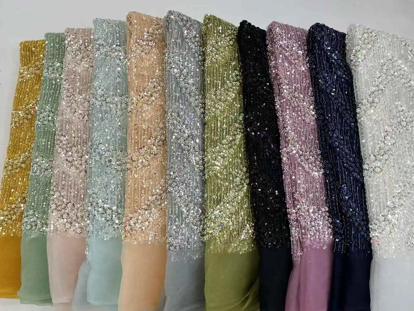 아프리카 3D 골드 레이스 패브릭 2025 고품질 레이스 프렌치 메쉬 레이스 패브릭 스팽글 페르시 나이지리아 럭셔리 웨딩 드레스