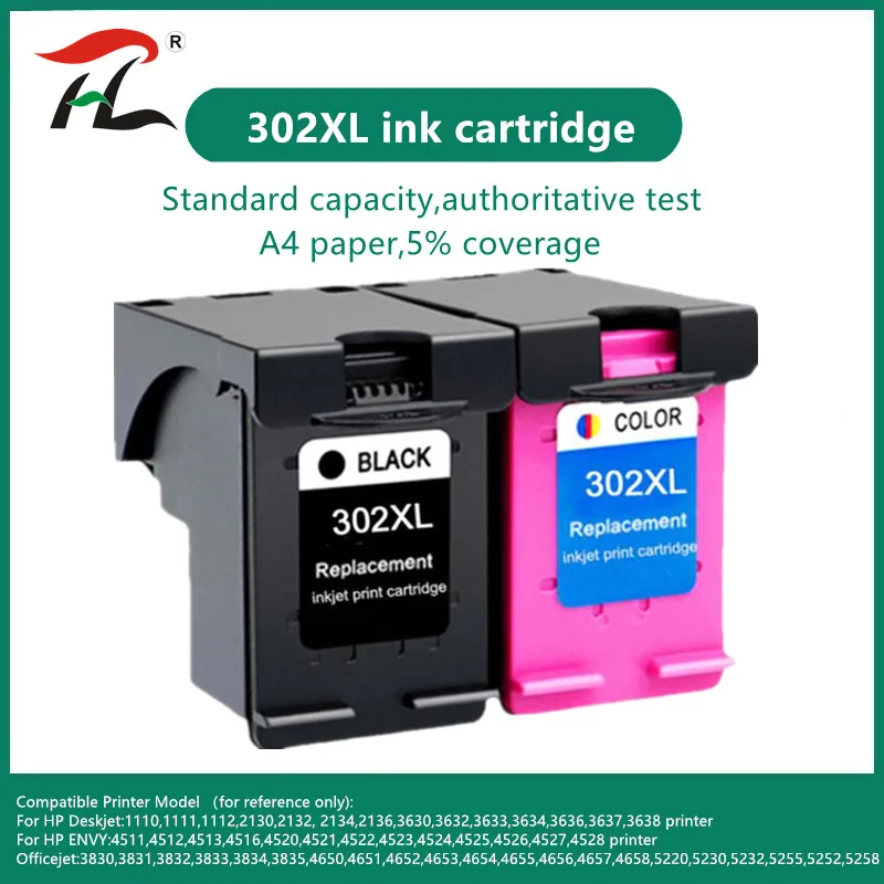 

Compatible 302XL ink cartridge for HP 302 XL for hp302 For HP Deskjet 2130 2135 1110 3630 3632 Officejet 3830 3834 4650