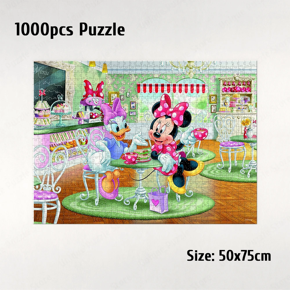 Puzzle Minnie et Daisy en papier café, dessins animés, Design Unique, bricolage, grand jeu de société, jouets cadeaux pour enfants et adultes