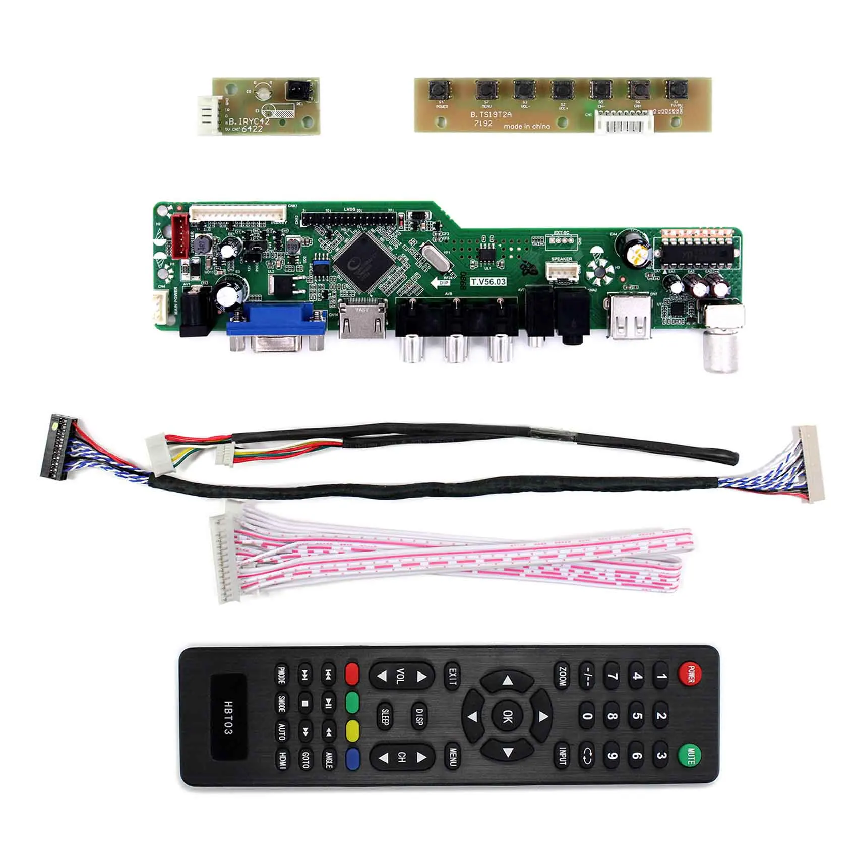 HD MI+VGA+AV+USB+RF LCD Controller Board Work For 12.1