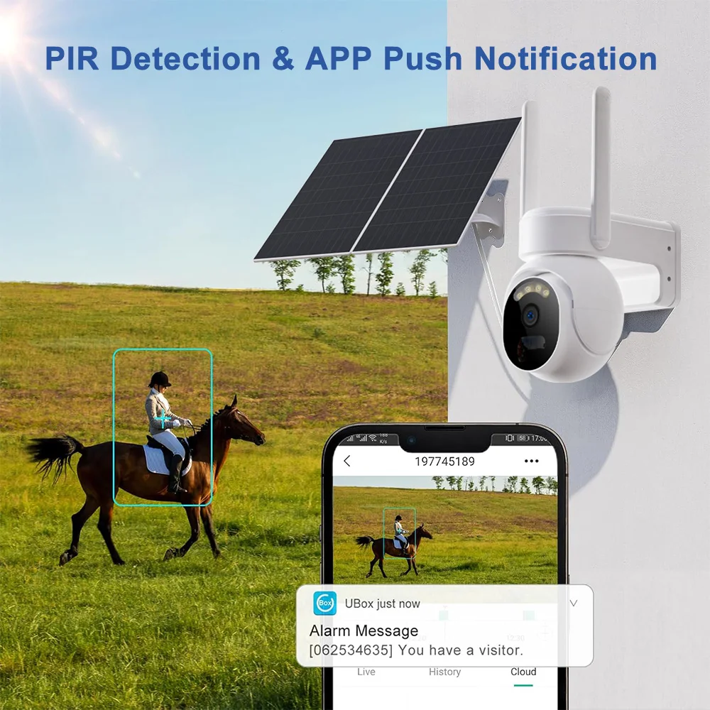 PEGATAH 4K 8MP 4G Solar Camera 8MP Outdoor Wireless Battery Powered Security Cam PIR Motion Alarm Cloud Storage IR Night Vision