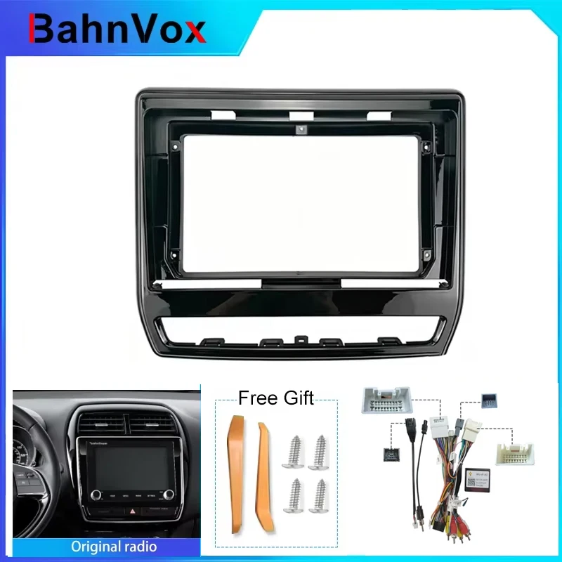 Cadre de radio Android 2DIN 9 pouces pour Mitsubishi ASX RVR Outlander Sport 2019, adaptateur de panneau de façade GPS stéréo, câblage