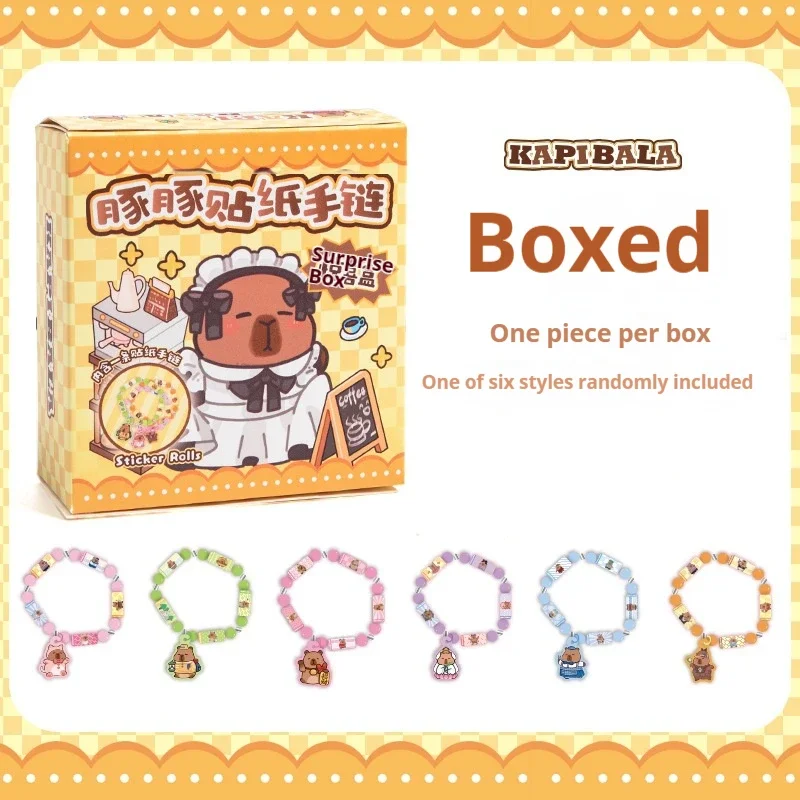 Capybara Flat Beads Sticker Bracelet Set Kawaii Guinea Pig Accessories DIY Slap Band Fun Hand Toy Gift for Kids Birthday Party