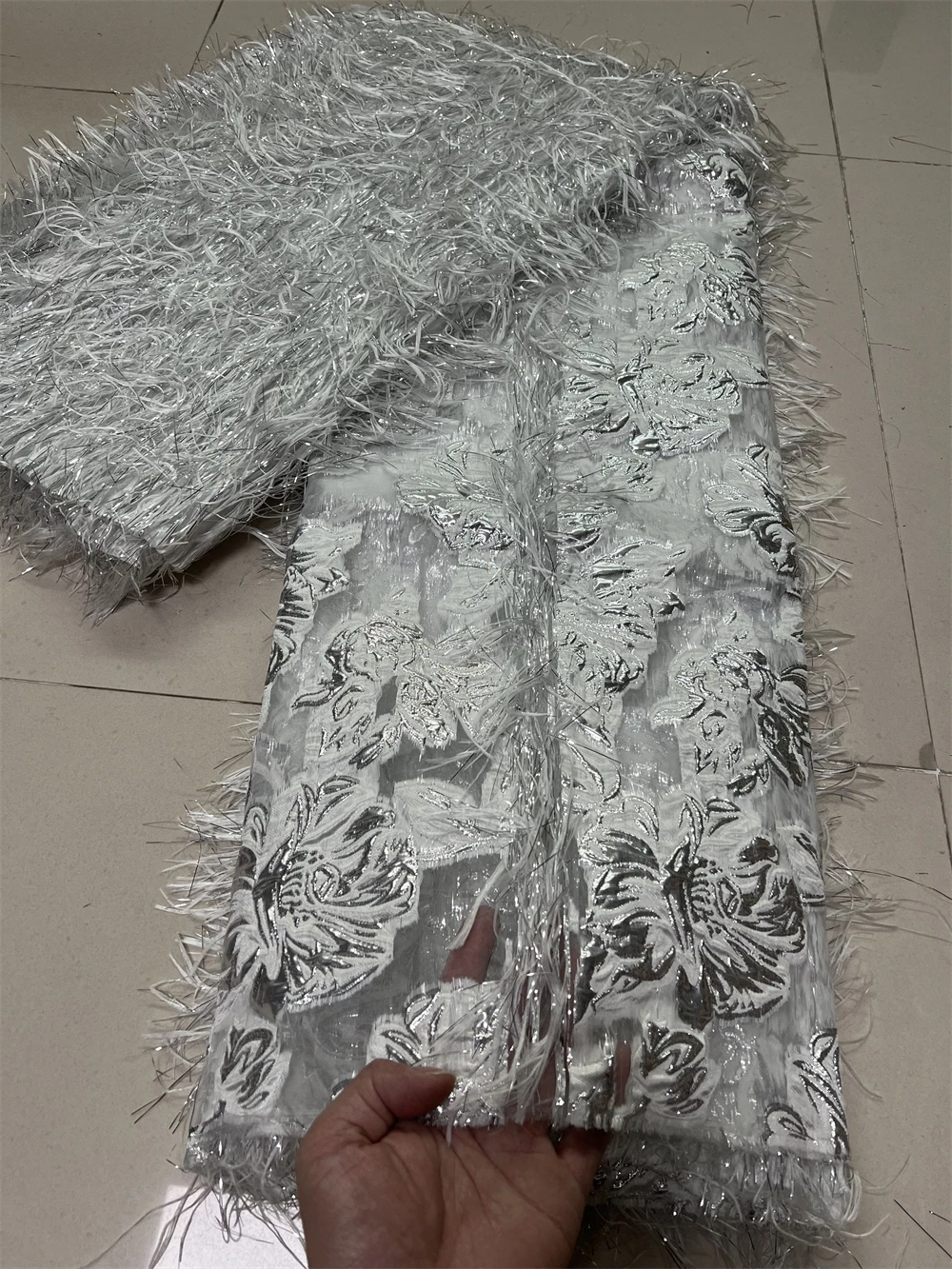 African Lace Fabric French Organza Cord Lace Fabric Embroidered Nigerian Tulle Lace Fabric With Sequins For Wedding    COP-0012