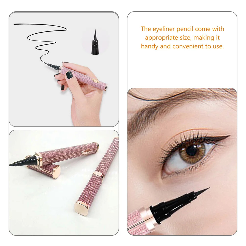 Lápiz Delineador de ojos resistente al agua, punta suave negra, fácil aplicación, tamaño compacto, maquillaje para mujer, delineador de ojos líquido