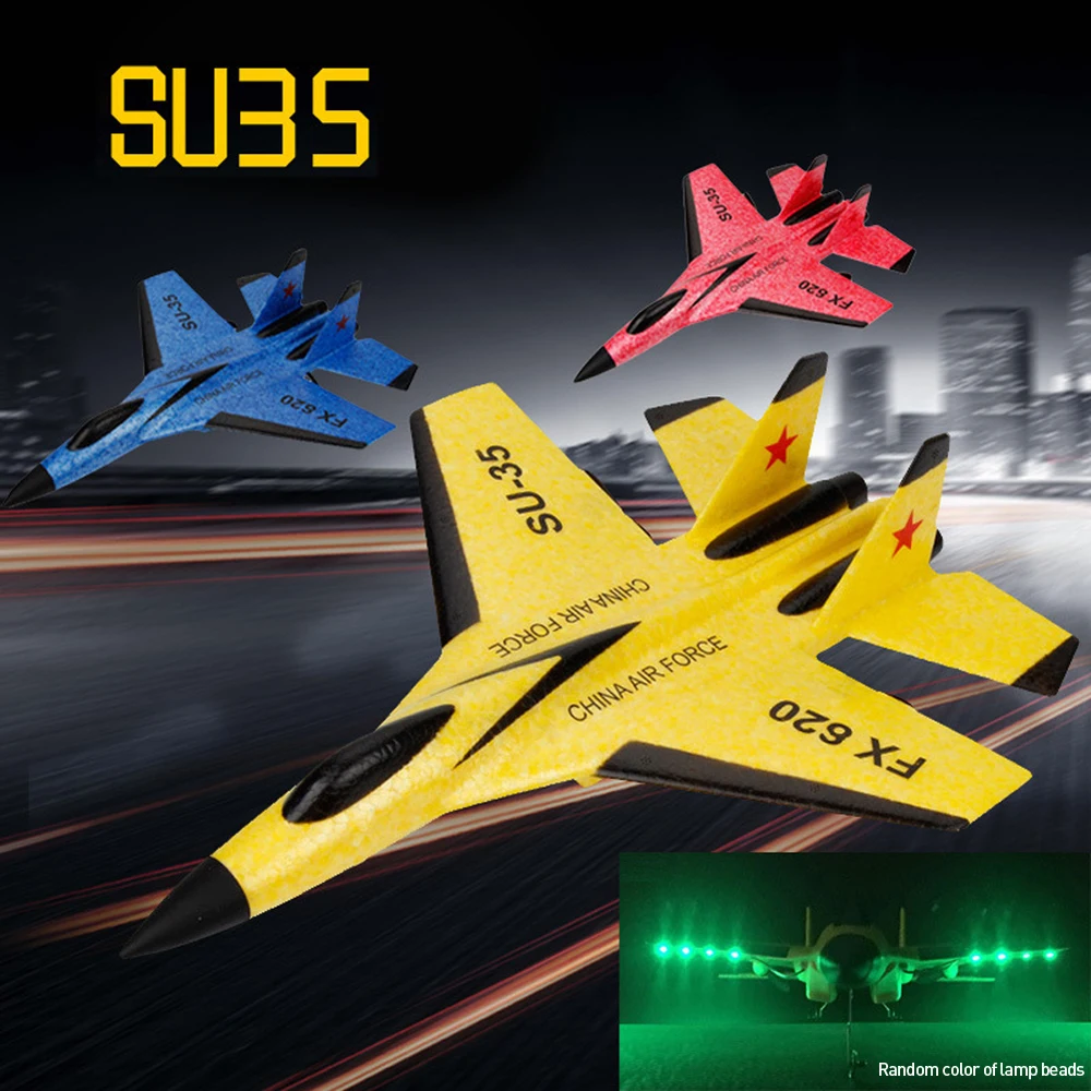 RC Plane SU35 2.4G With LED Lights Aircraft Remote Control Flying Model Glider Airplane F22 FX820 FX620 FX622 A380 EPP Foam Toys