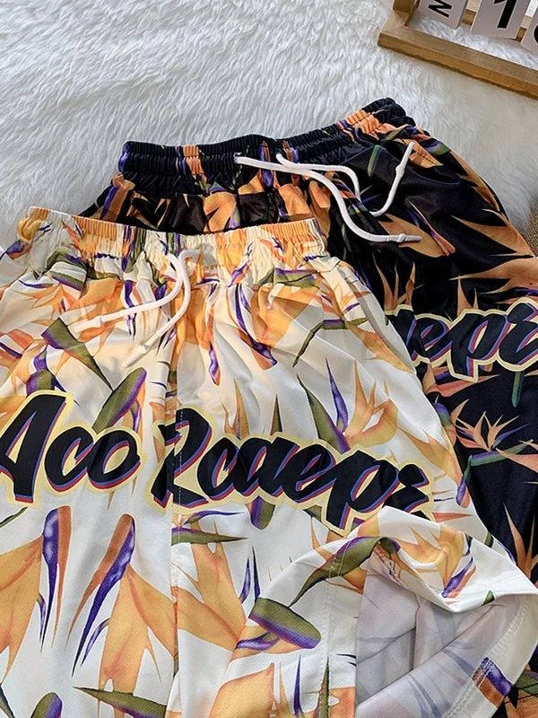 

Модные мужские свободные повседневные шорты из ледяного шелка, летние тонкие пляжные брюки прямого кроя с завязками, молодежная весенняя мода