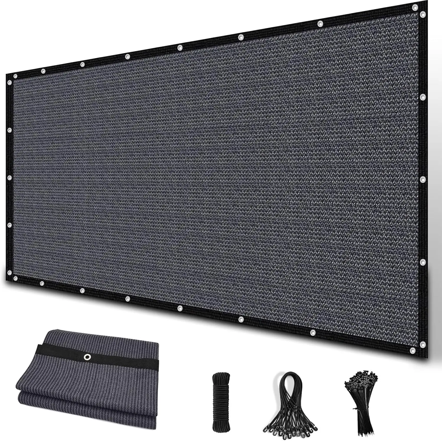 

90% Sun Shade Cloth with Grommets, 3x8 ft Pergola Replacement Shade Cover Privacy Screen for Outdoor Patio Garden, Blue Gray