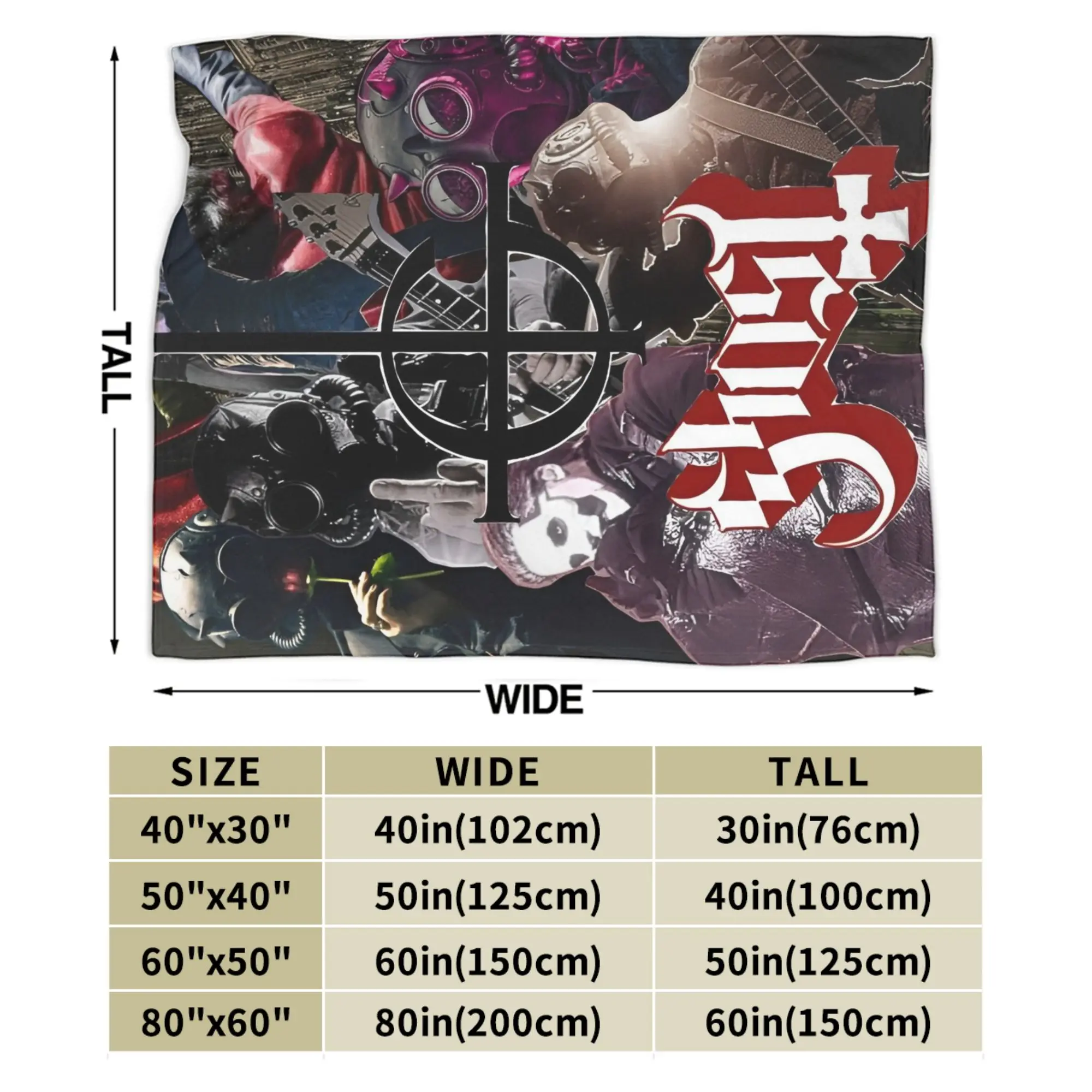 بطانيات فرقة الشبح السويدية روك باند الهالوين الفانيلا الجدة الدافئة رمي بطانية للمنزل مطعم طوال الموسم