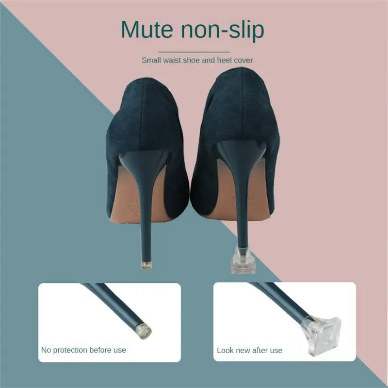 4Pcs/2Pairs Antislip High Heeler Protector Cover Shockproof Heel Stoppers Wearable Antislip High Heeler Shoes Accessories