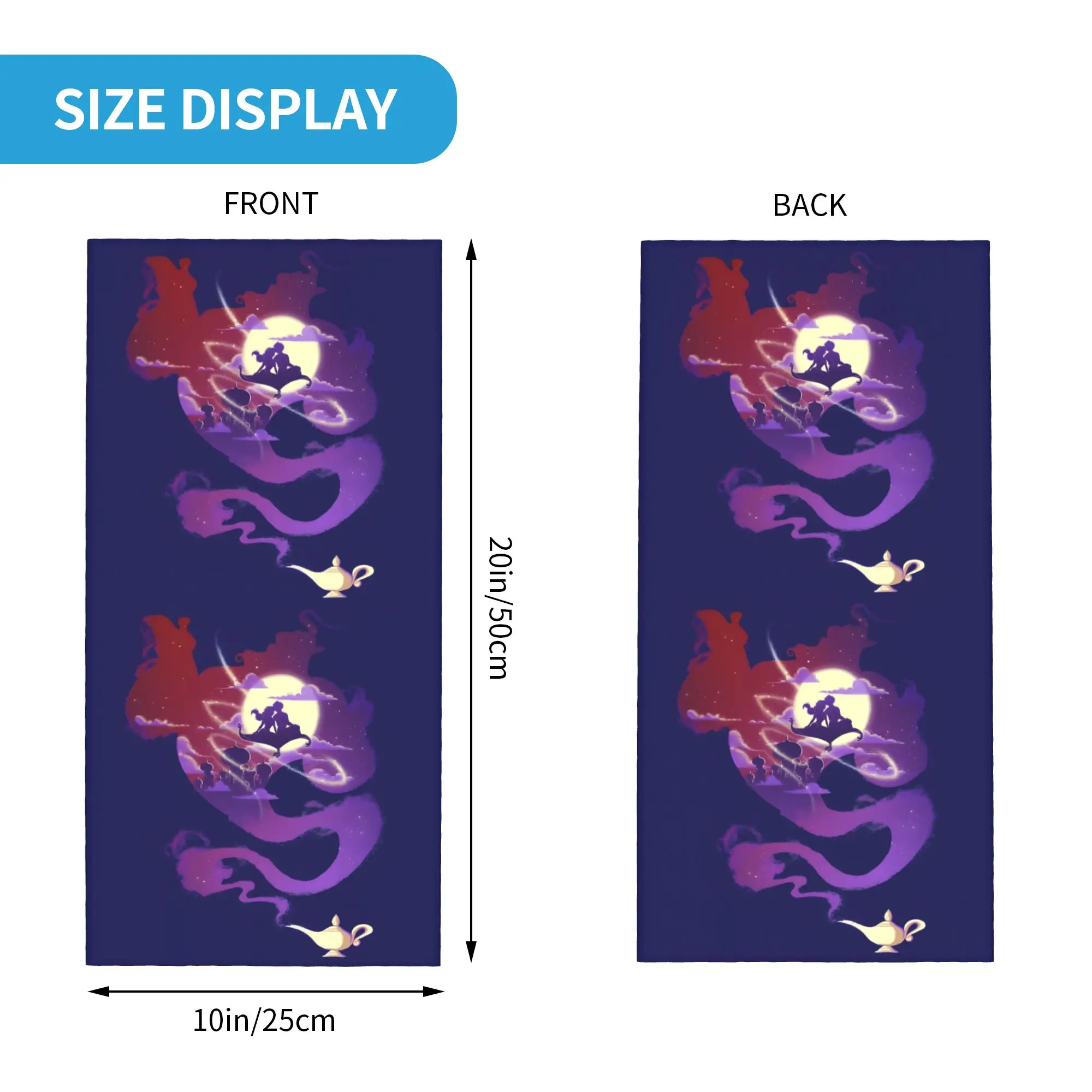 Custom Arabian Night Movie Bandana Neck Gaiter UV Protection Face Scarf Cover Men Women A-Aladdin Headwear Tube Balaclava
