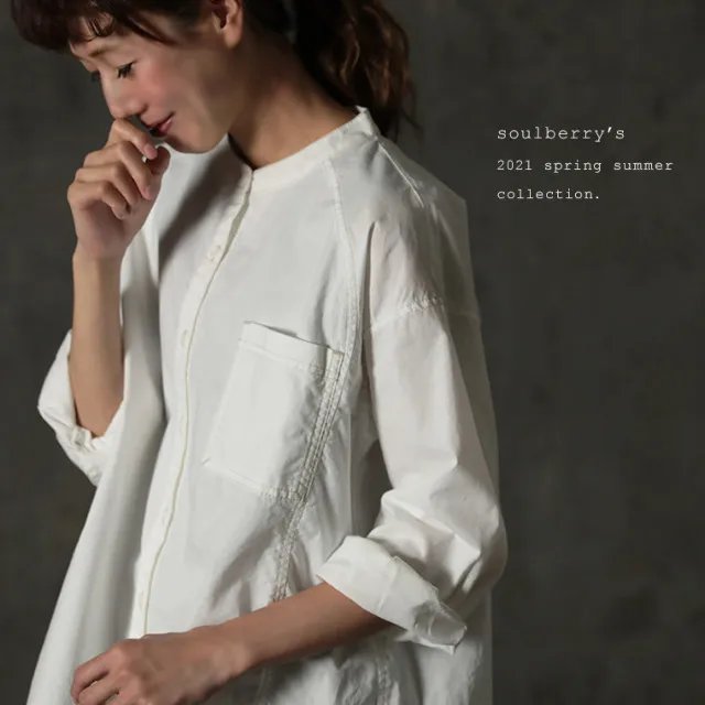 

Spring 2025 New Arrival Loose Fit Classic White Cotton Shirt round Neck Versatile Style Straight Cut Long Sleeve Ladies Shirt