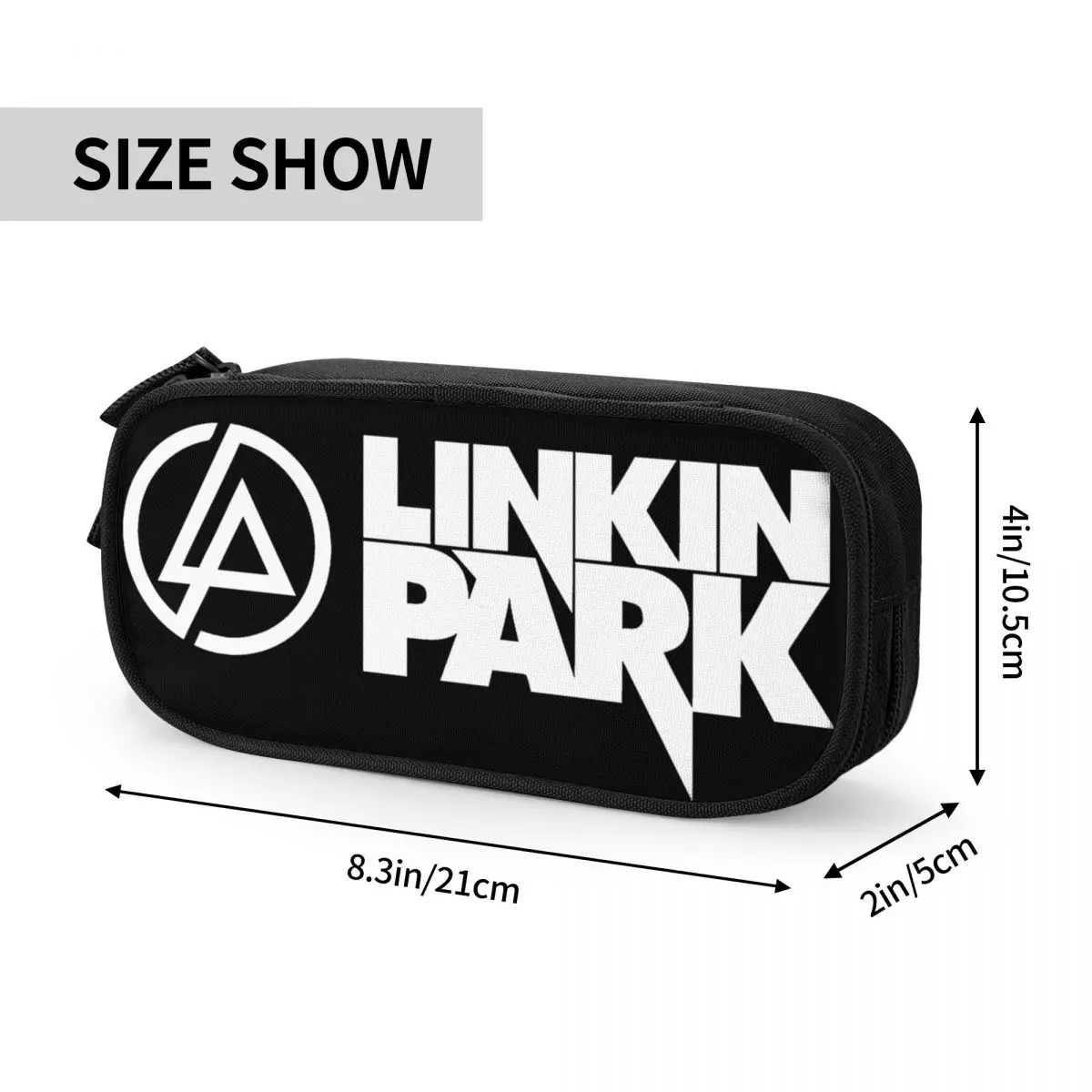 Large Pen Box Linkinpark Rock Music Band Office Accessories Vintage Logo Double Layer Pencil Bag Girl Make Up Bag Suprise Gift