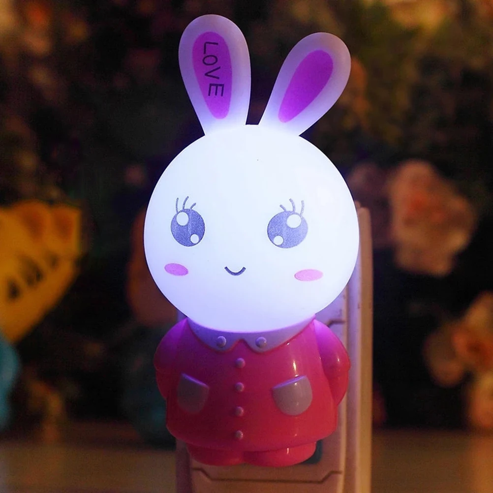 Supporto da parete a LED notturno nella luce della testa del coniglio del coniglietto per l'interno Spina americana Luminoso Durevole Risparmio energetico Occhio basso