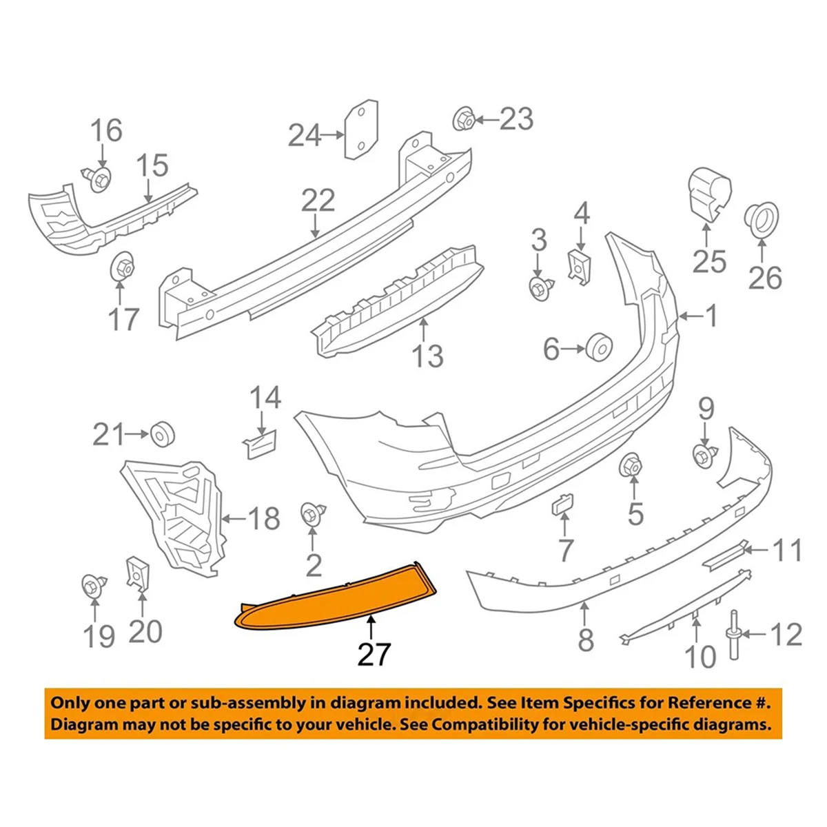 Para bmw x3 f25 2014-2017 carro led luz do para-choque traseiro lâmpada de nevoeiro luz de advertência de estacionamento refletor luzes traseiras 63257352209