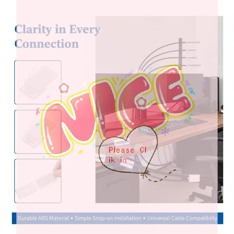 【BA】100pcs Wire Label Tag Box Plastic Cable Name Marker Holder For Office Home Network Cable Management