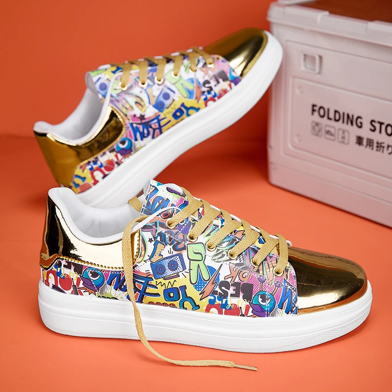 

мужская обувь Высококачественная дизайнерская обувь Модная мужская обувь Удобные глянцевые туфли для доски с граффити Кожаная спортивная обувь на шнуровке мужская обувь туфли мужские кроссовки мужские кроссовки женские